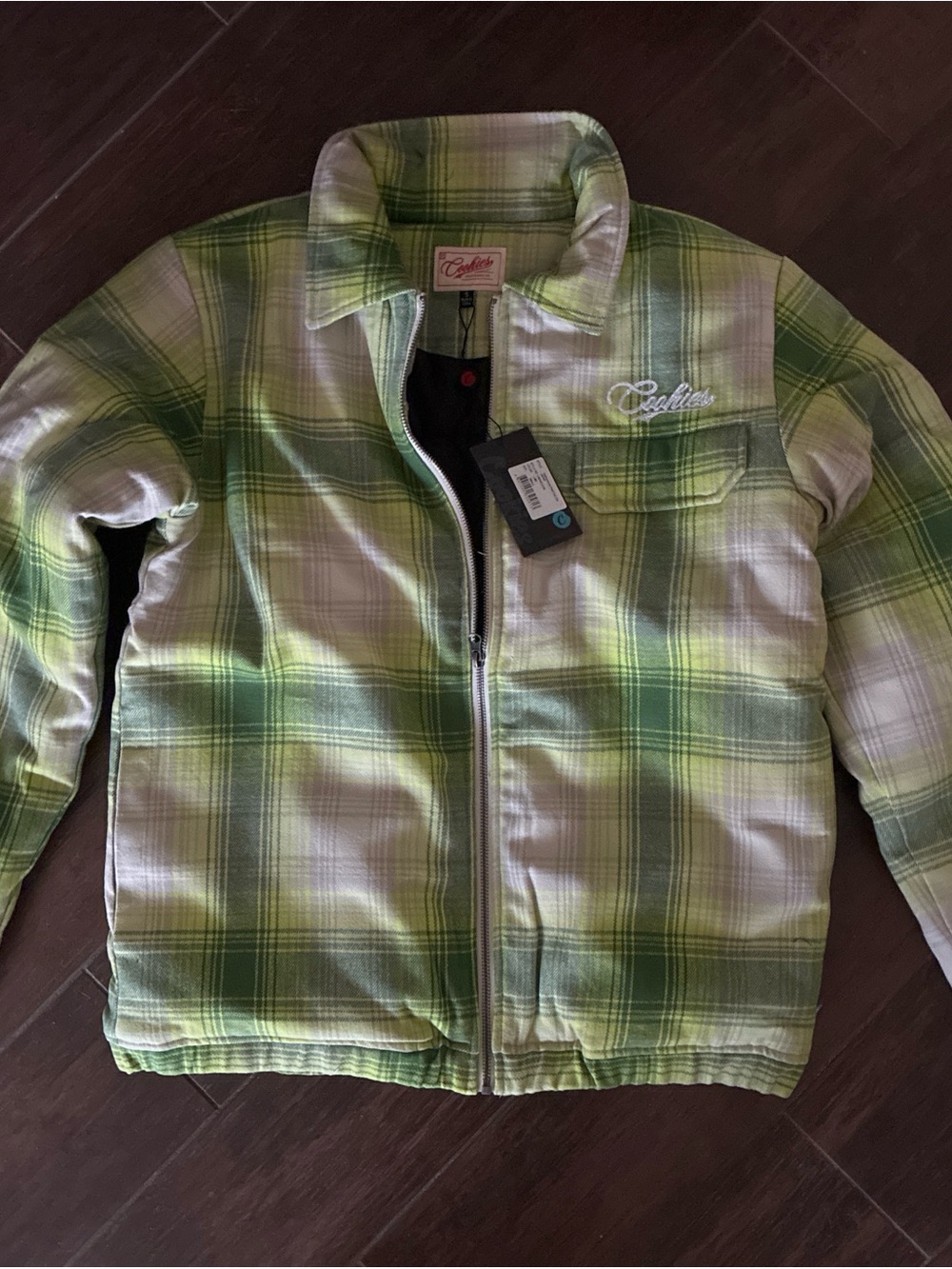 Brand New with tags. Cookies plaid full zip jacket. Men’s size small - Picture 4 of 4